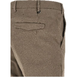 Beige Cotton Casual Pants