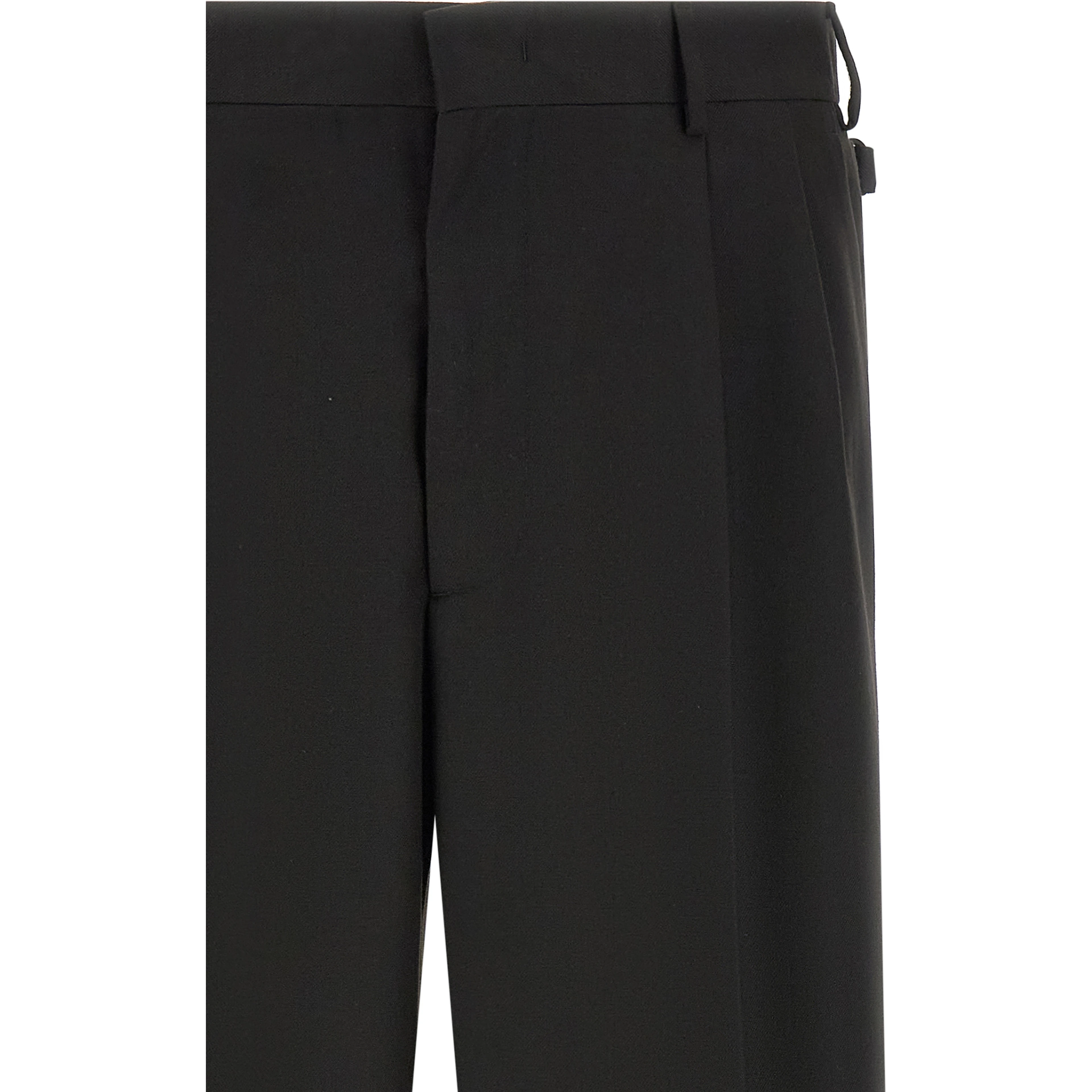 Black Polyester Casual Pants