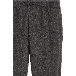 Gray Virgin Wool Cropped Pants
