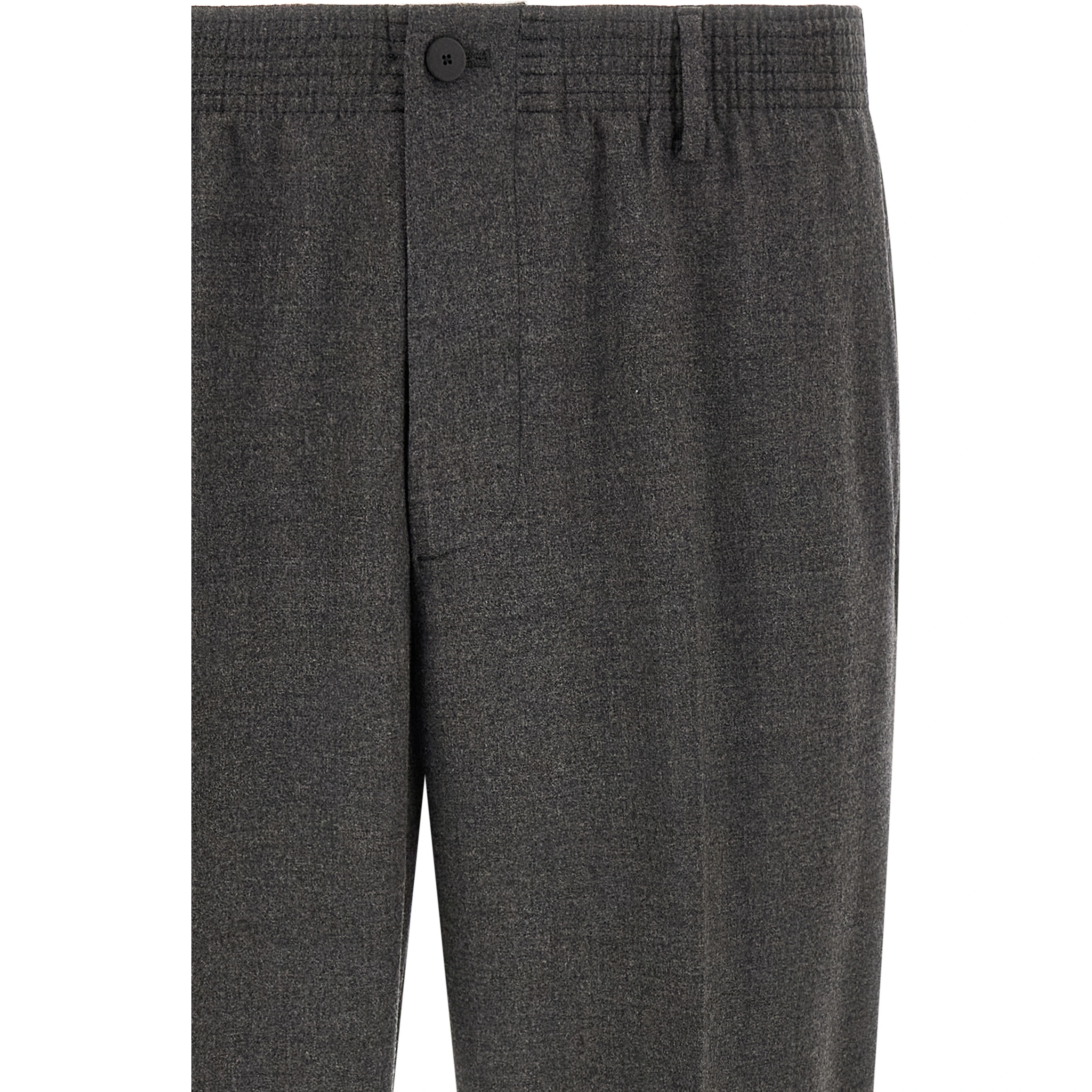 Gray Virgin Wool Cropped Pants