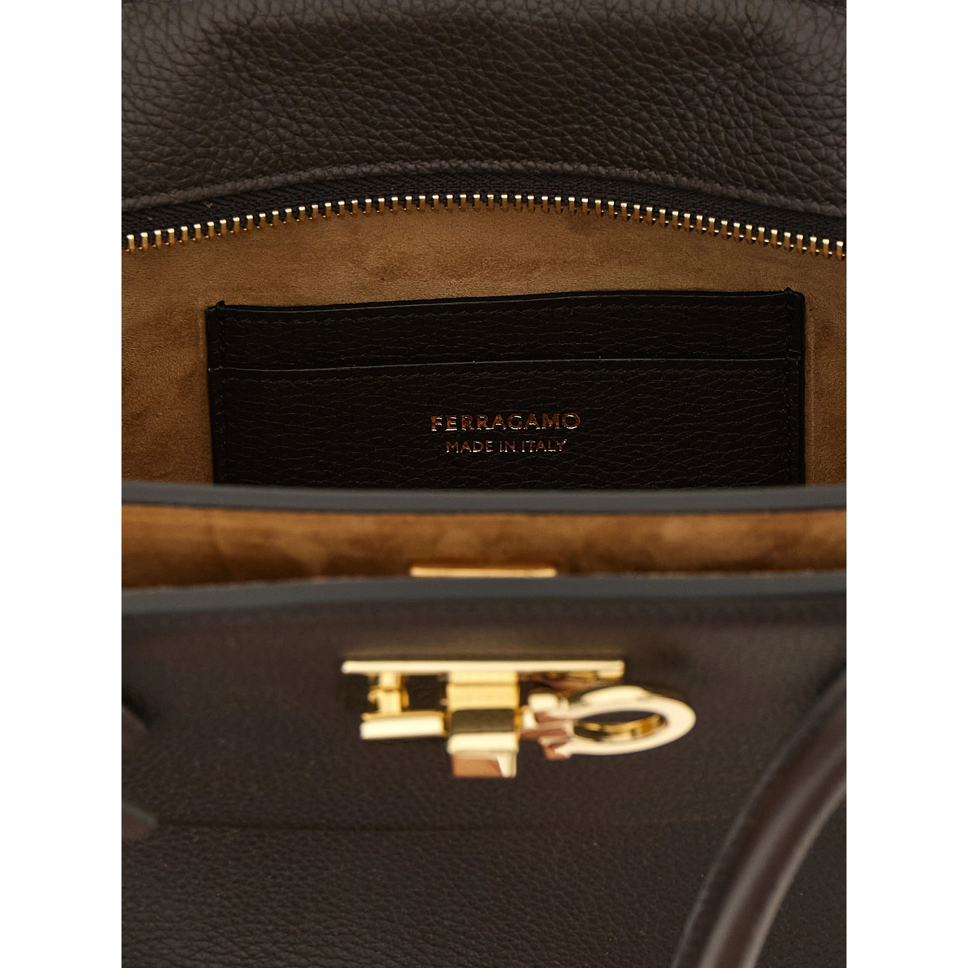 Brown Calfskin Shoulder Bag