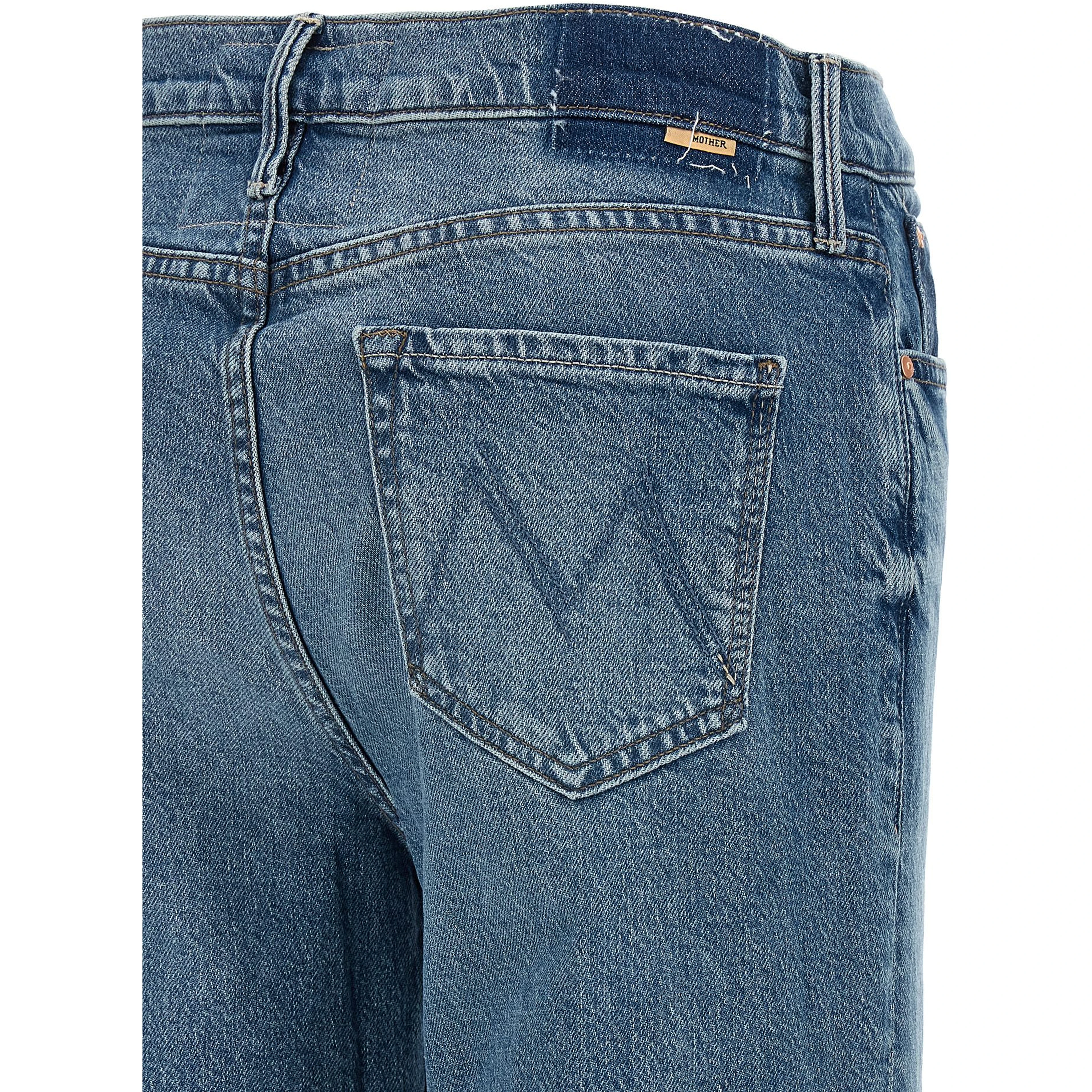 Blue Cotton Straight-Leg Jeans