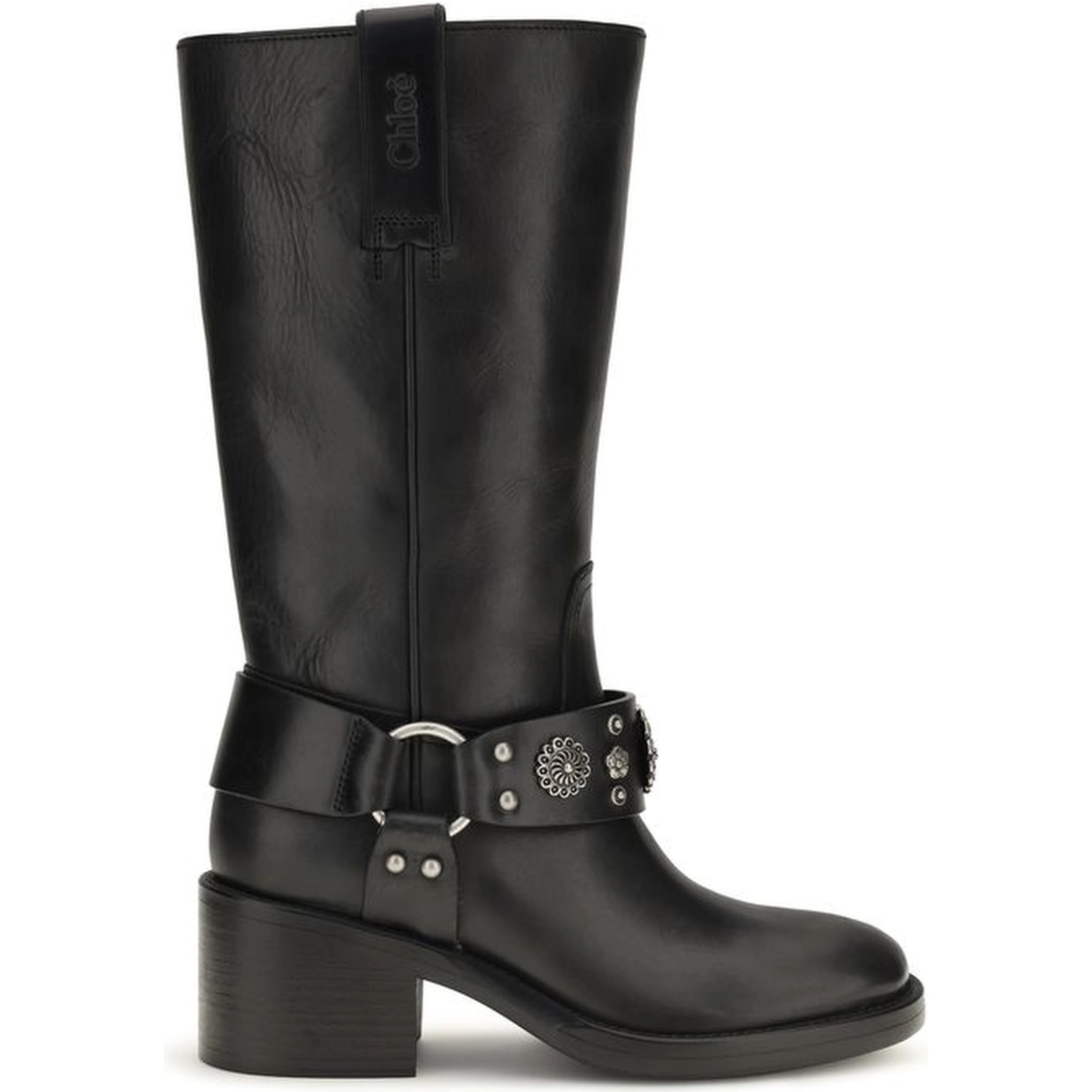 Black Calf Leather Bos Taurus Flat Boots