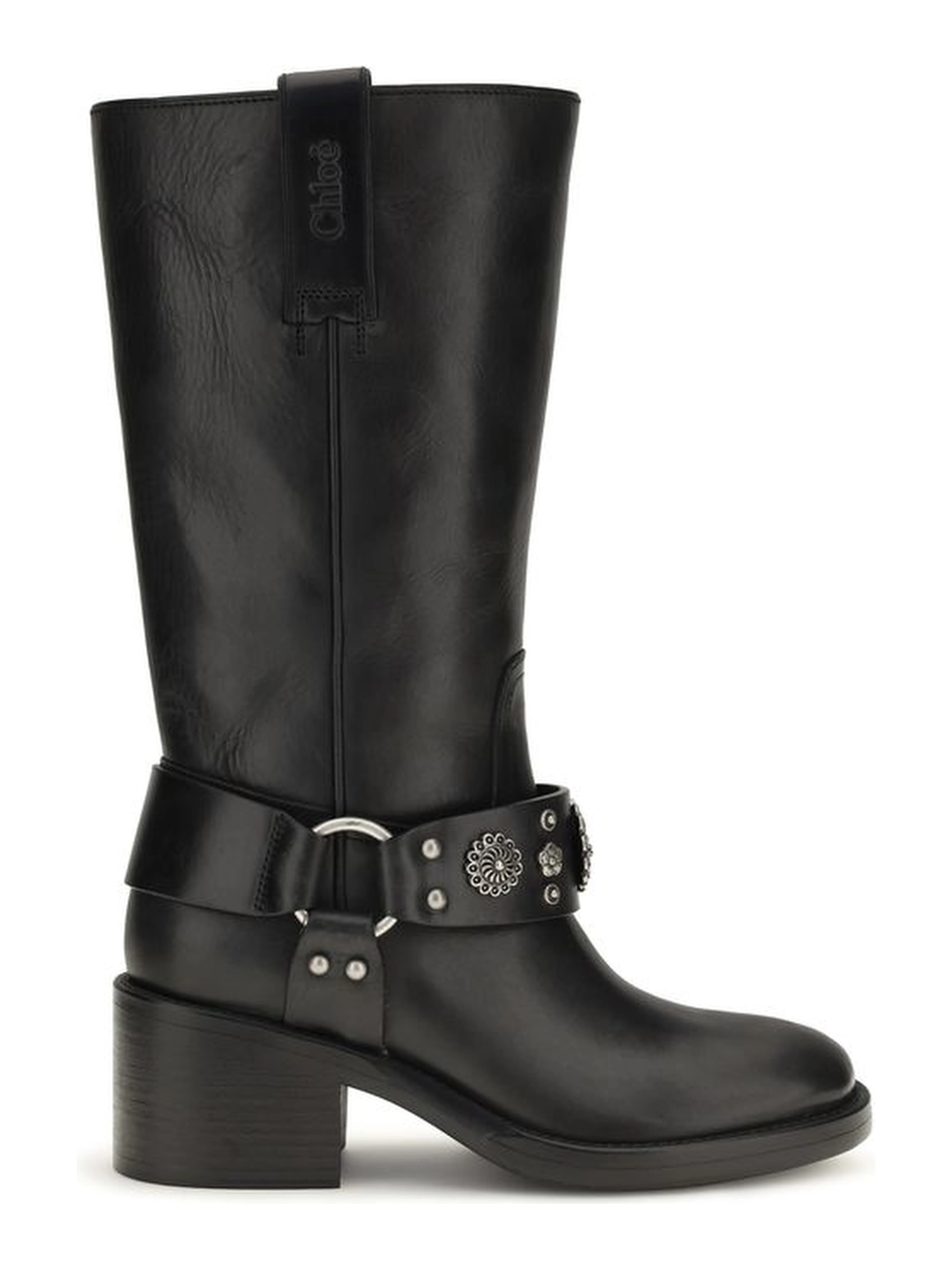 Black Calf Leather Bos Taurus Flat Boots