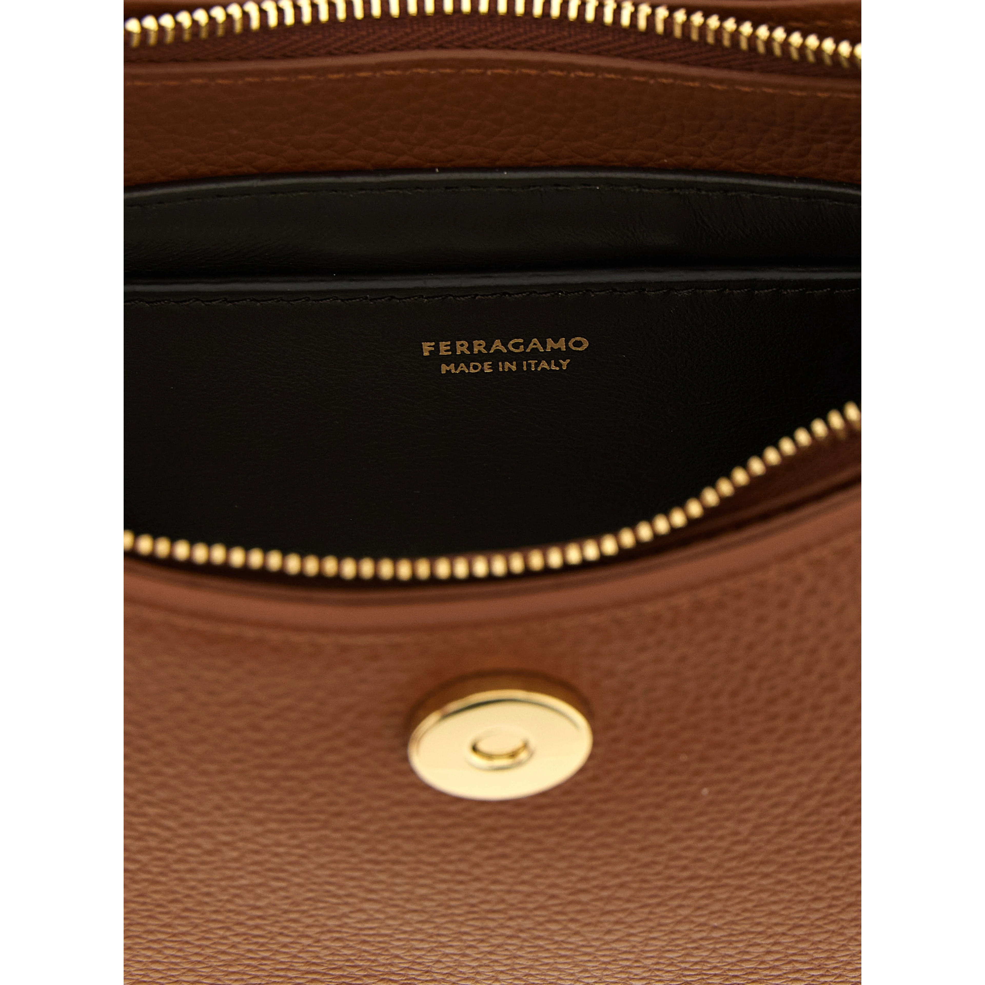 Brown Calfskin Shoulder Bag