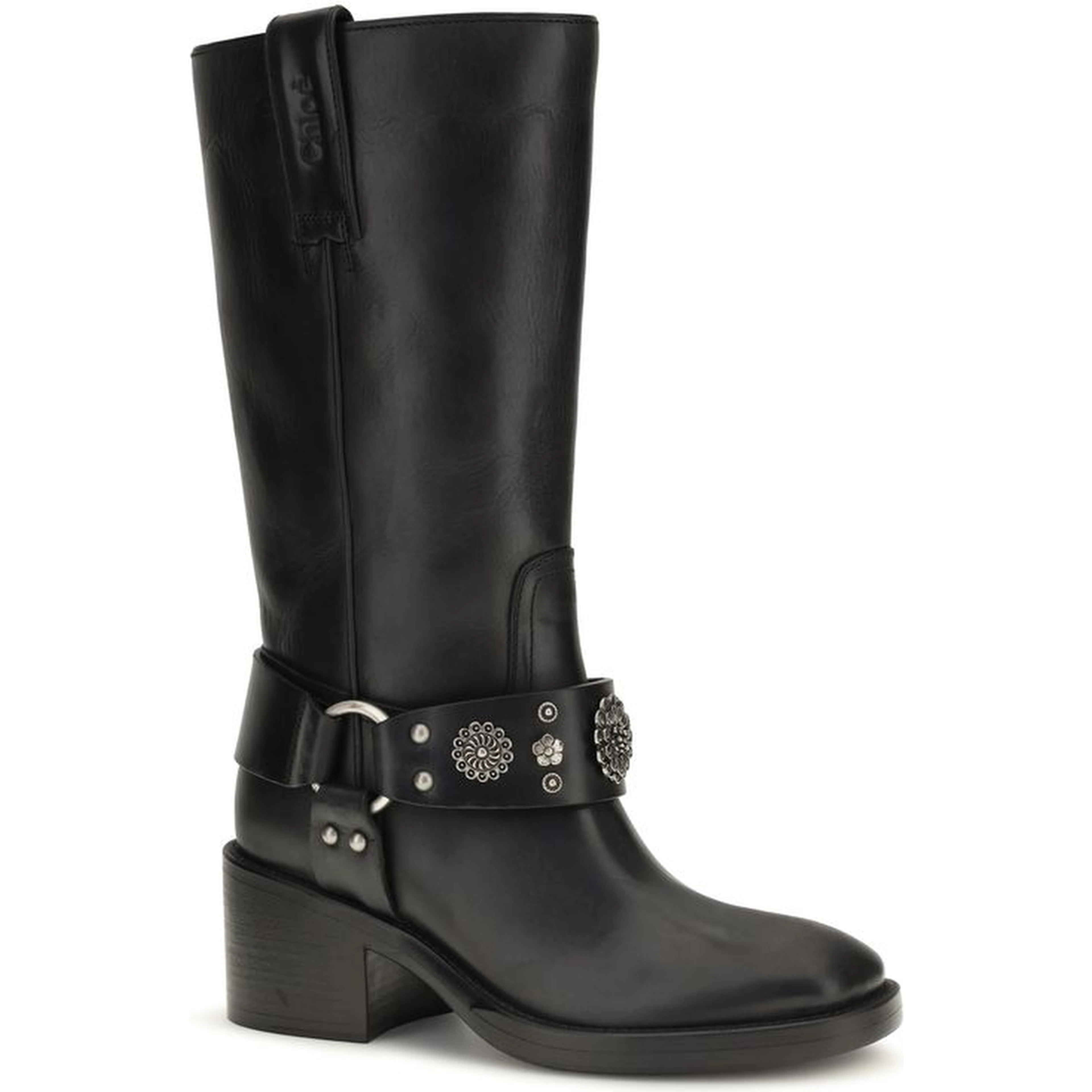 Black Calf Leather Bos Taurus Flat Boots