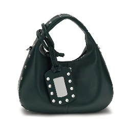 Bicolor Recycled Leather Shoulder Bag
