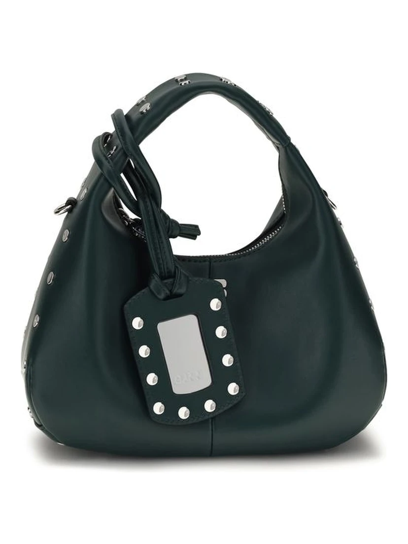 Bicolor Recycled Leather Shoulder Bag