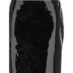 Black Lamb Leather Midi Skirt