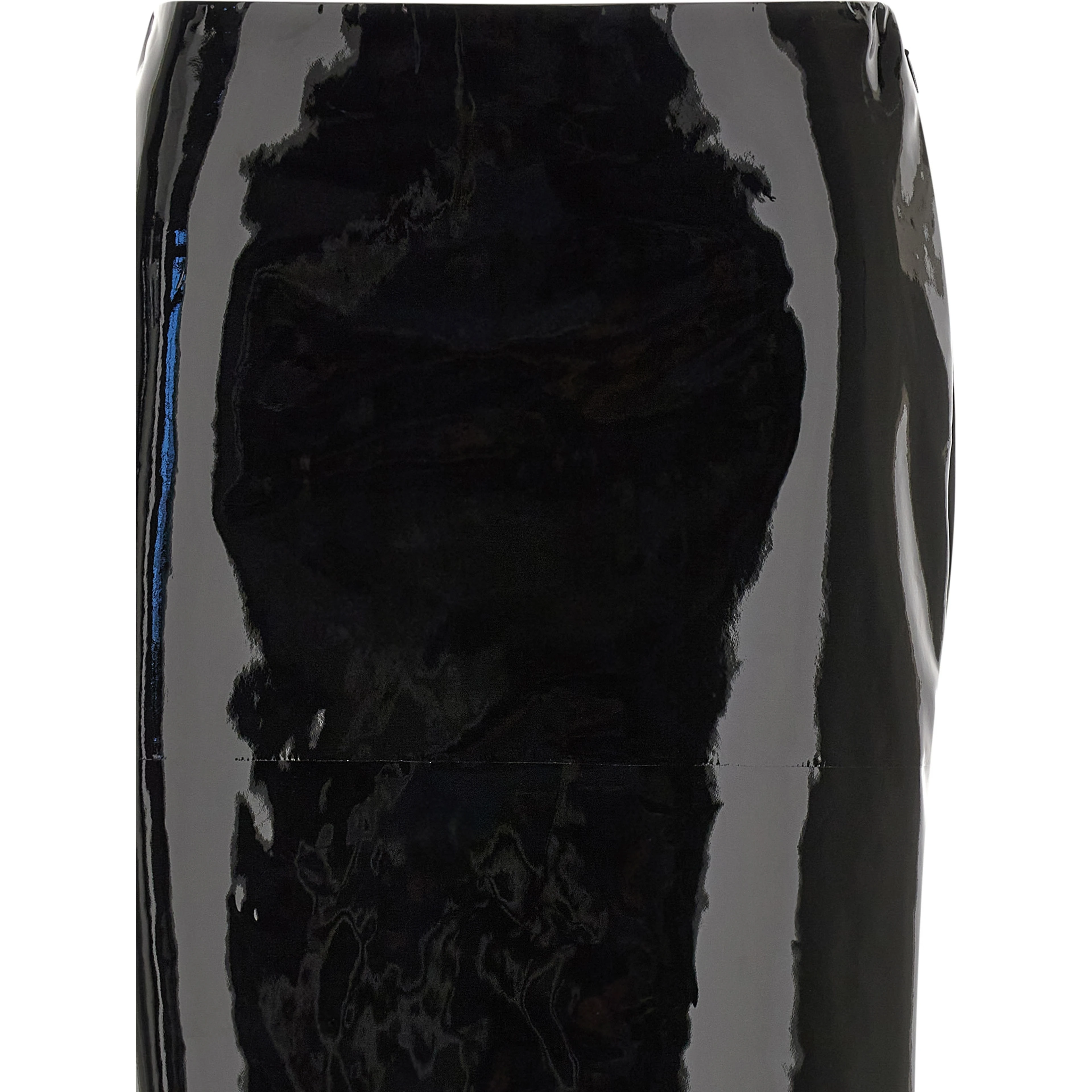 Black Lamb Leather Midi Skirt