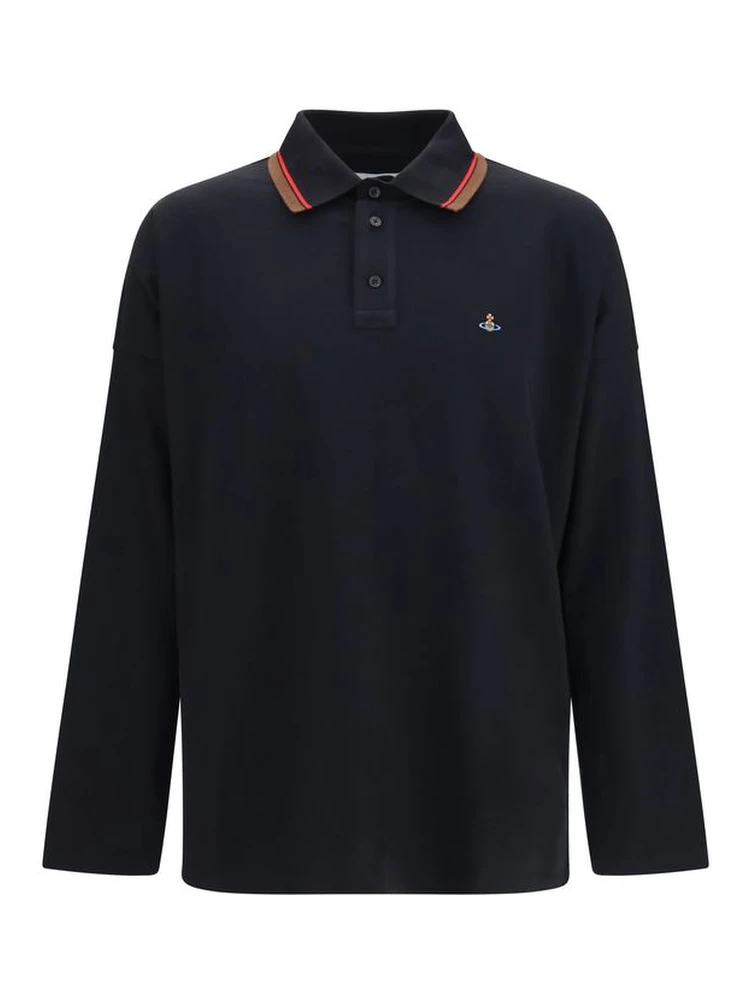 Black Cotton Polo Shirt