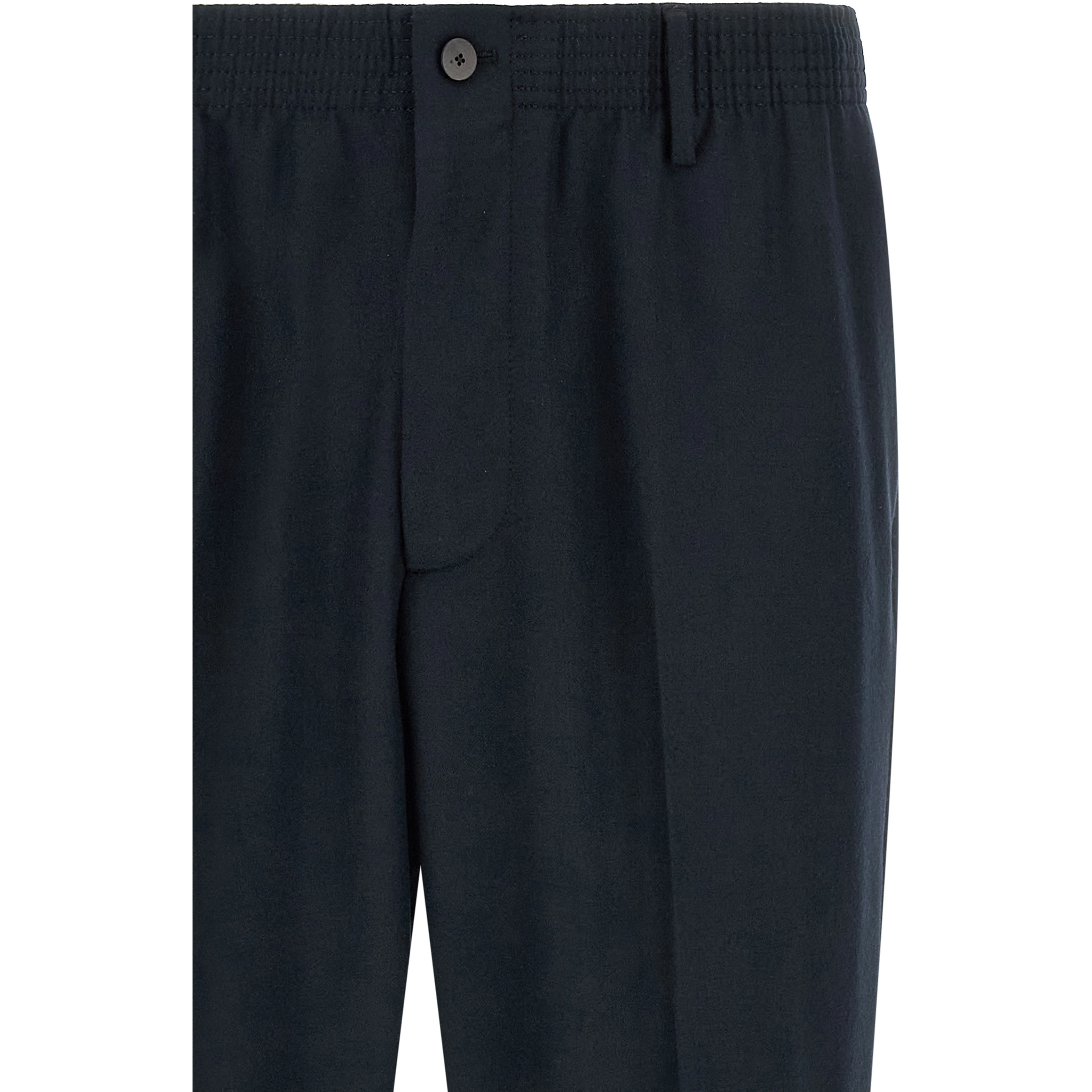 Blue Virgin Wool Cropped Pants