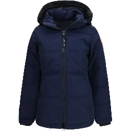 Blue Polyester Full-Length Jacket