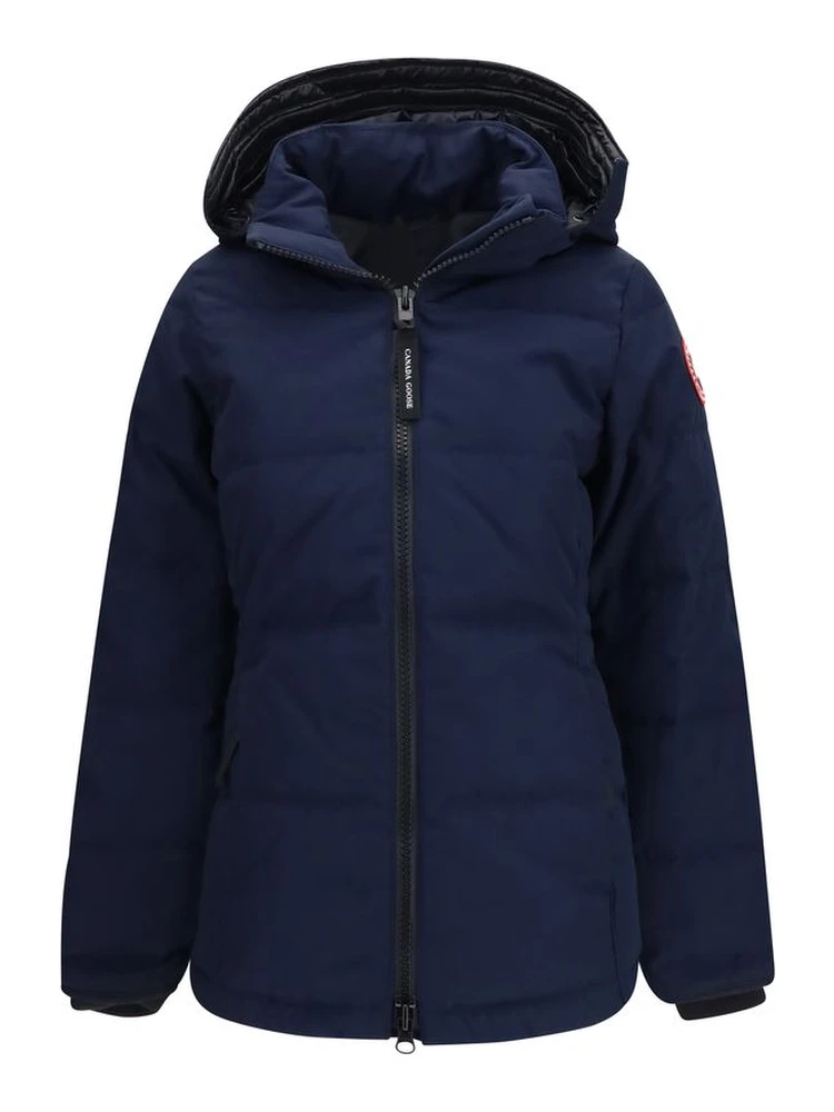 Blue Polyester Full-Length Jacket