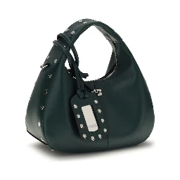 Bicolor Recycled Leather Shoulder Bag