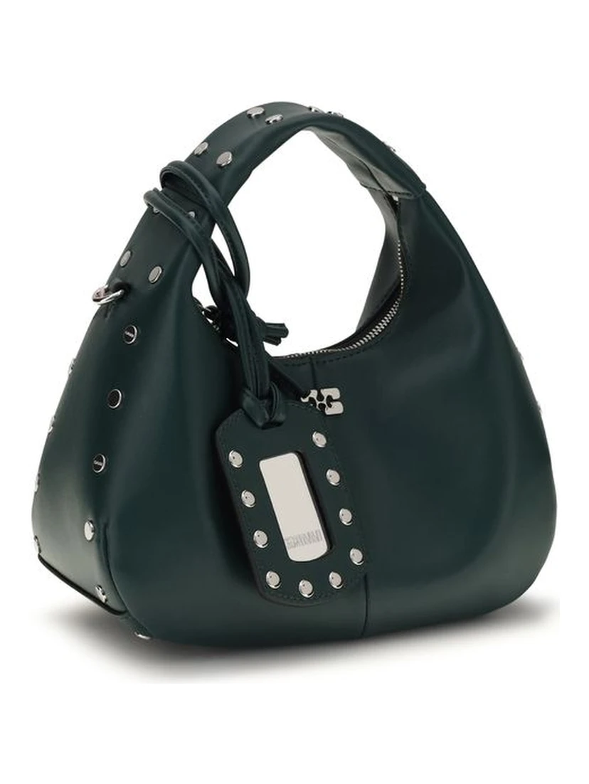 Bicolor Recycled Leather Shoulder Bag