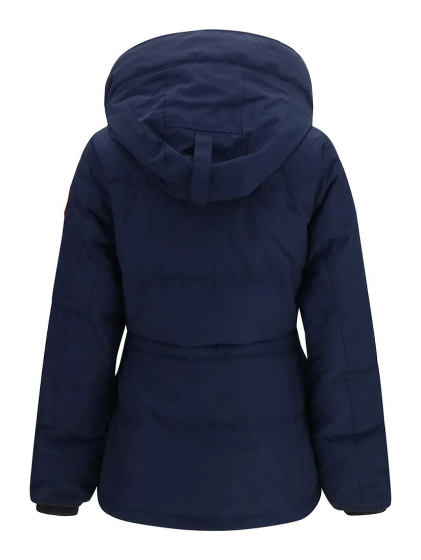 Blue Polyester Full-Length Jacket