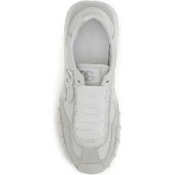 White Calf Leather Bos Taurus Athletic Sneakers