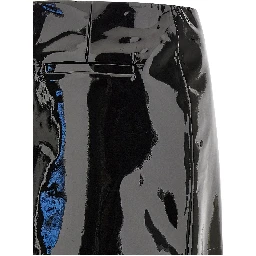 Black Lamb Leather Midi Skirt