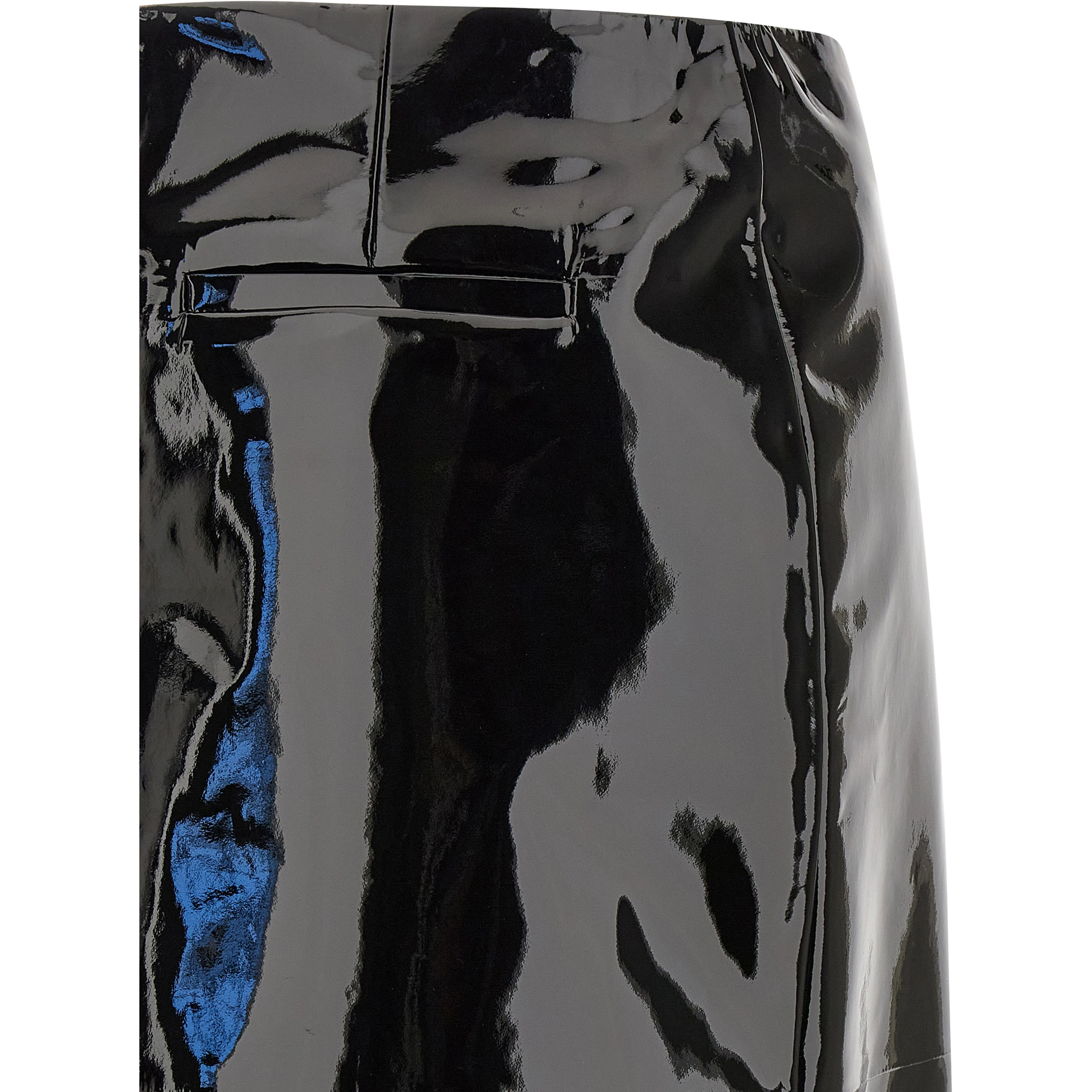 Black Lamb Leather Midi Skirt