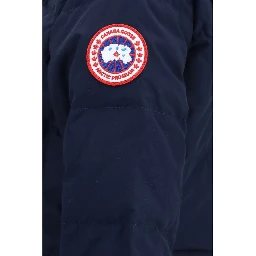 Blue Polyester Full-Length Jacket
