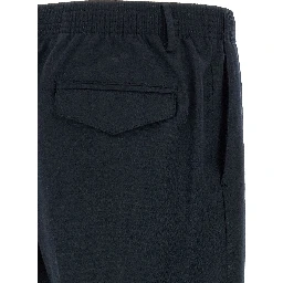 Blue Virgin Wool Cropped Pants