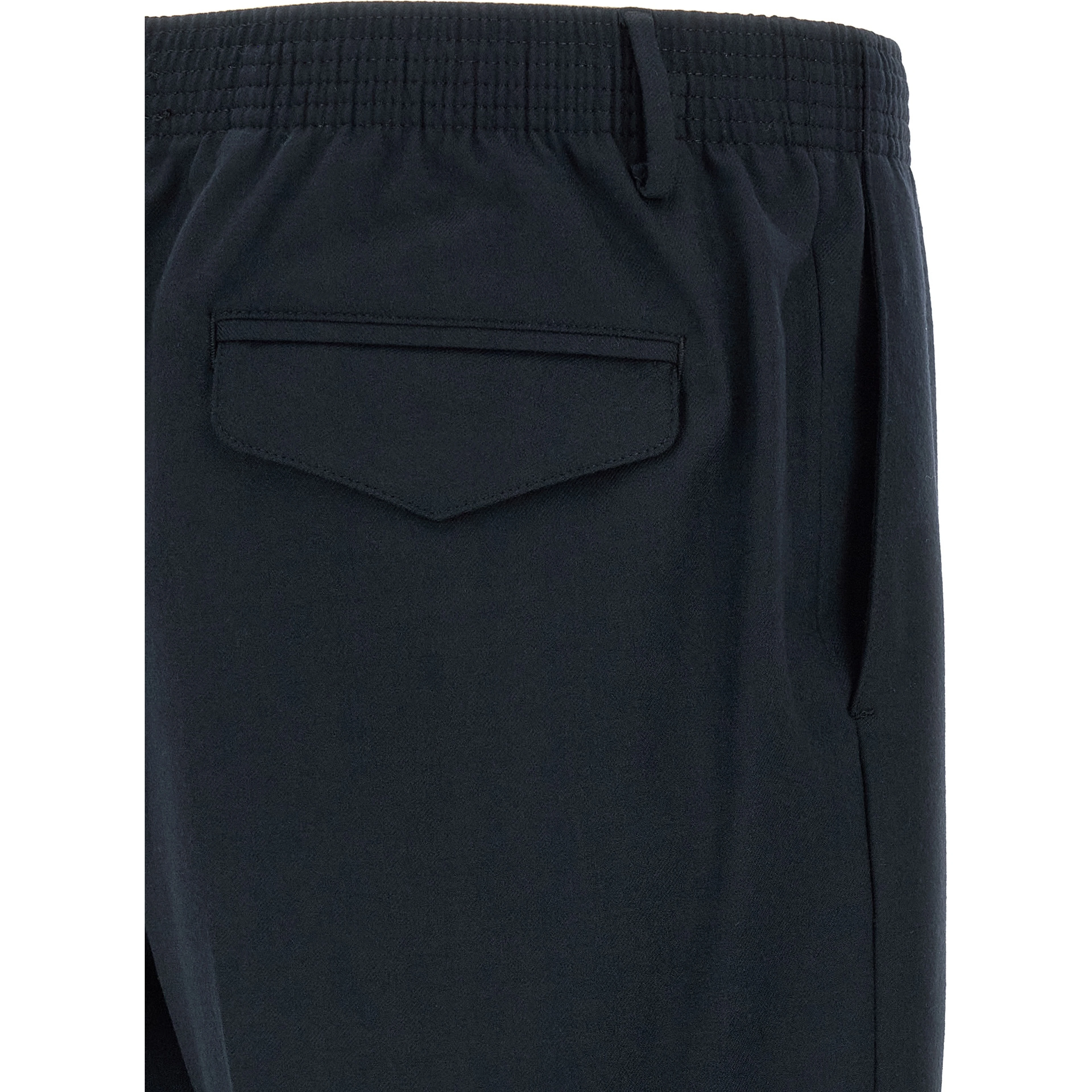 Blue Virgin Wool Cropped Pants