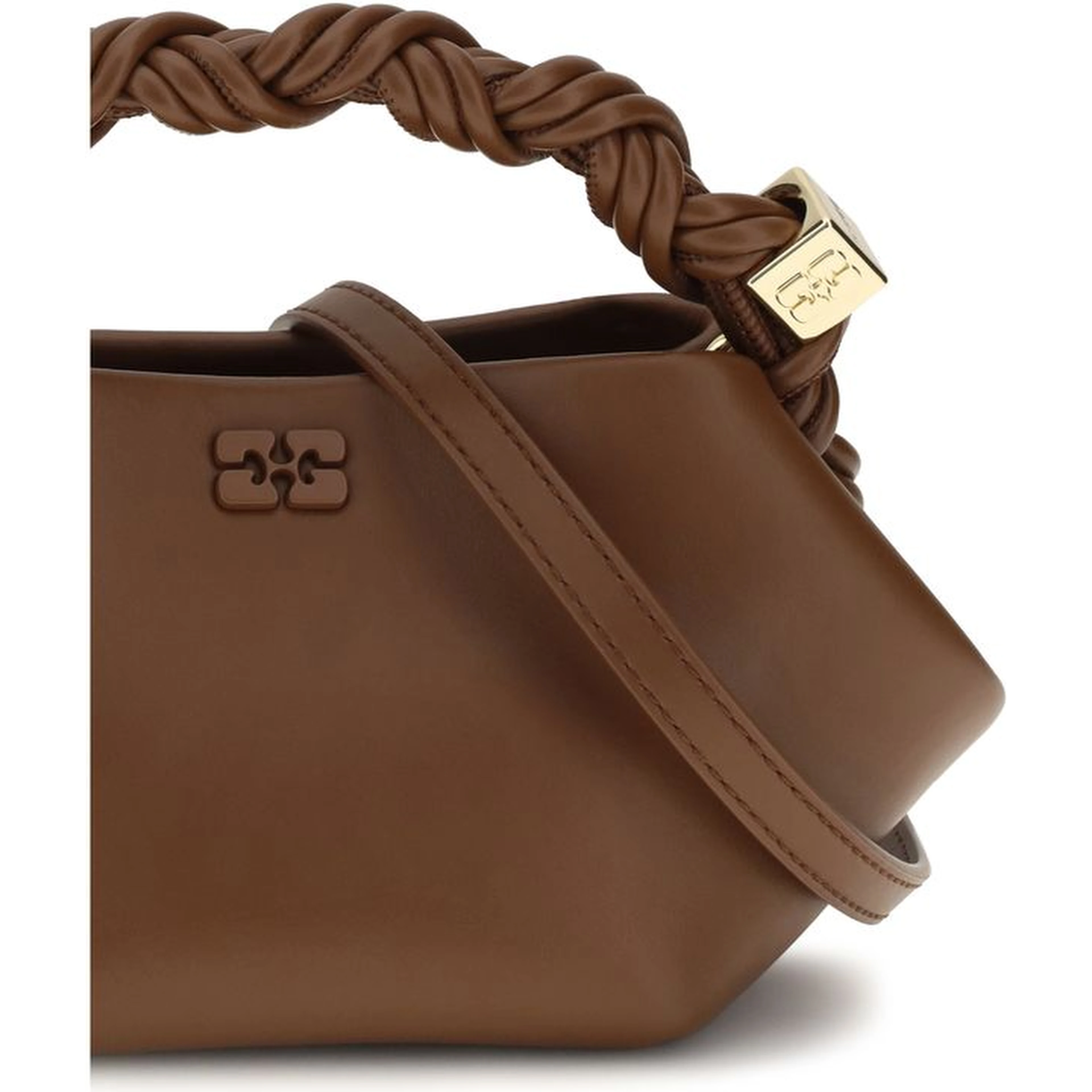 Brown Recycled Leather Shoulder Bag