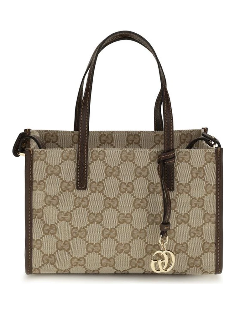 Beige Cotton Shoulder Bag