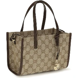 Beige Cotton Shoulder Bag