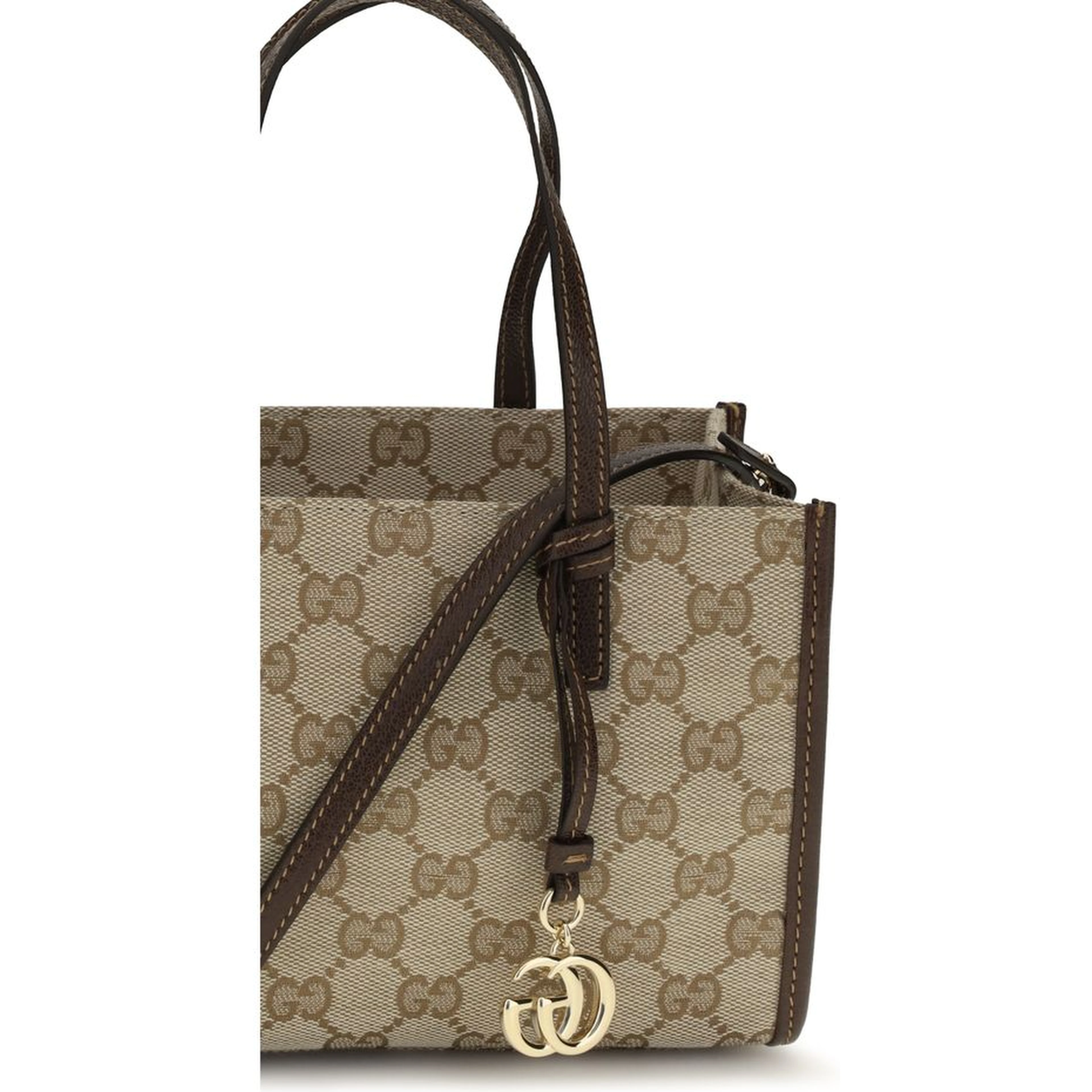 Beige Cotton Shoulder Bag
