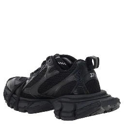Black Polyurethane Chunky Sneakers