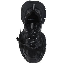 Black Polyurethane Chunky Sneakers