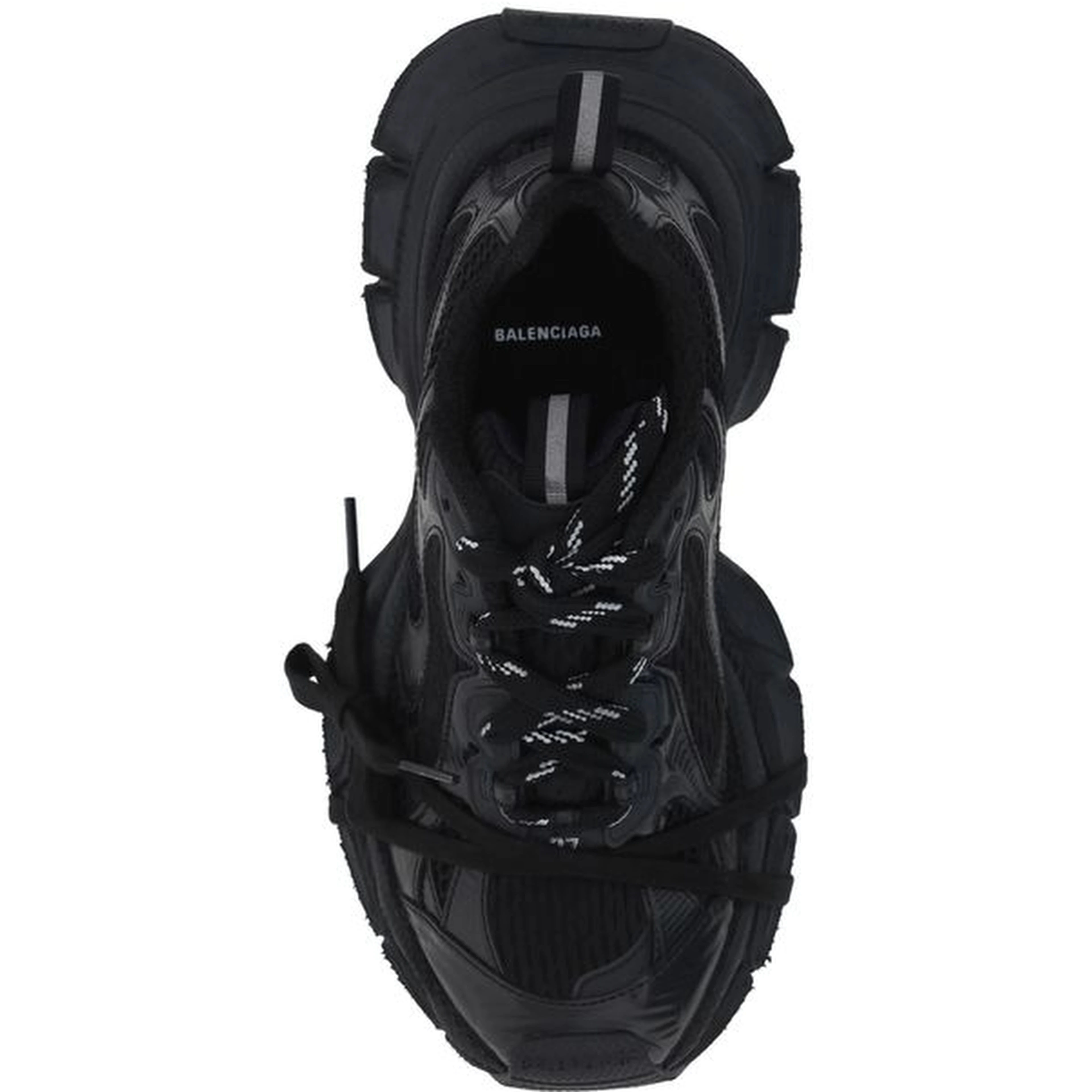 Black Polyurethane Chunky Sneakers