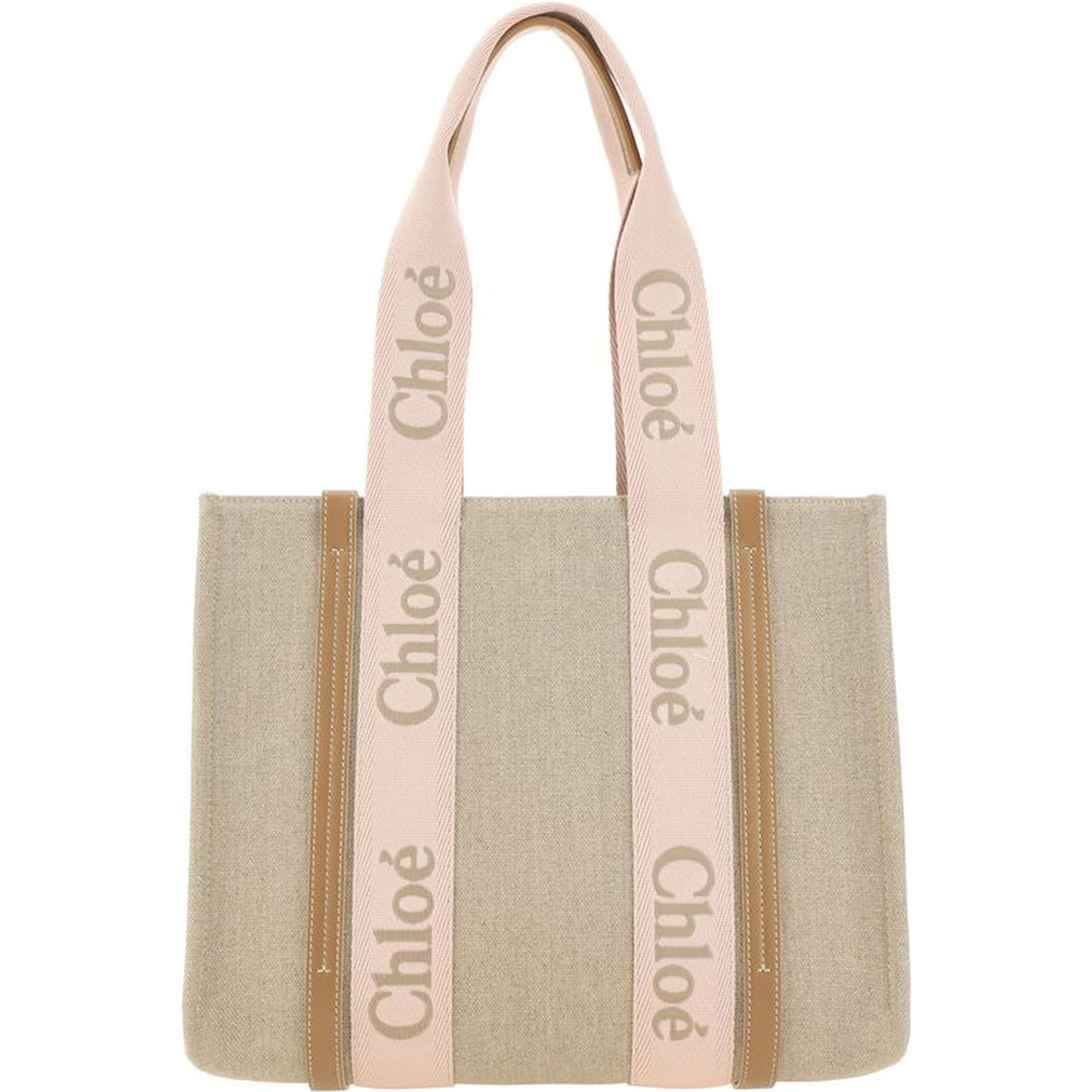 Brown Linen Shoulder Bag