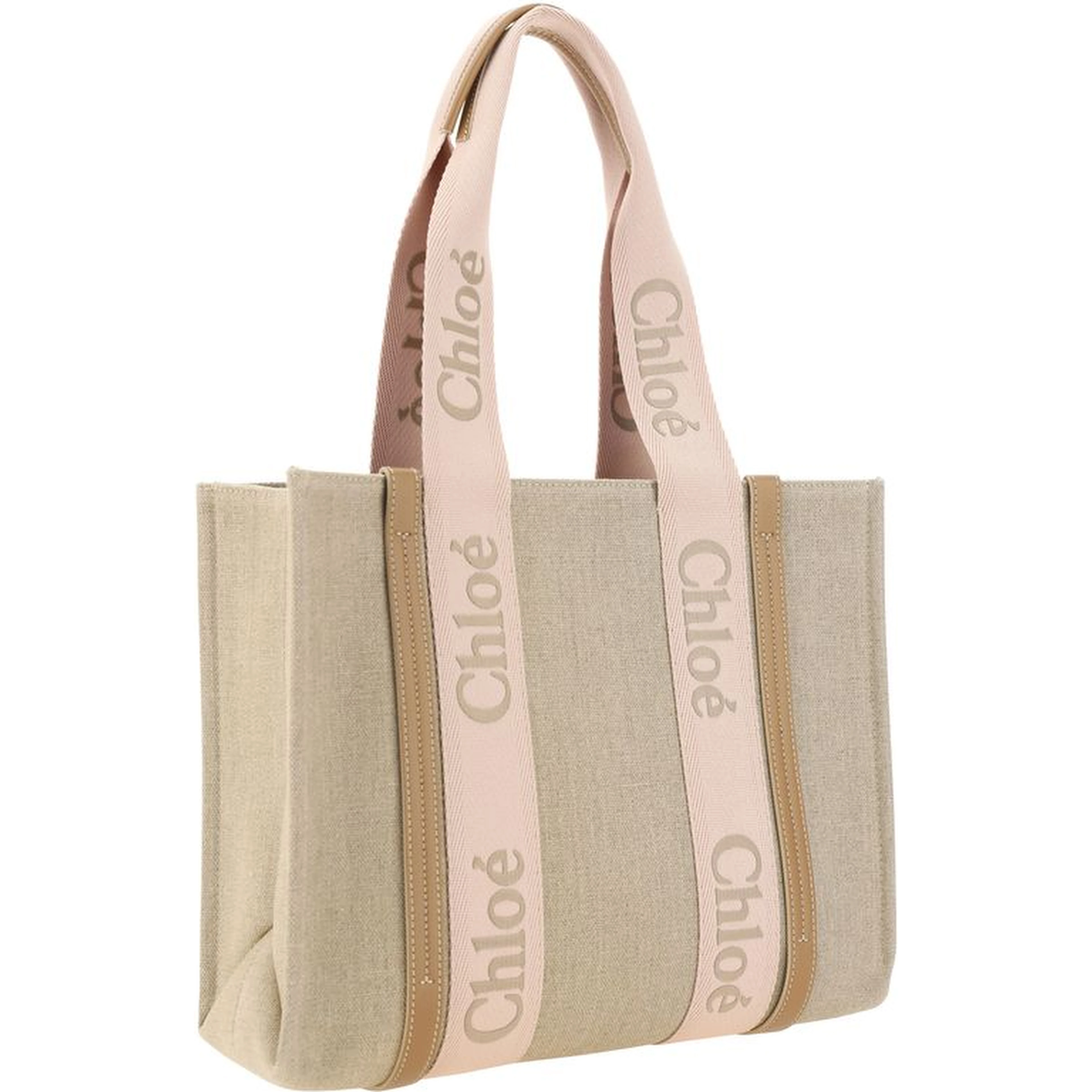 Brown Linen Shoulder Bag