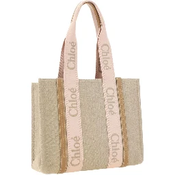 Brown Linen Shoulder Bag