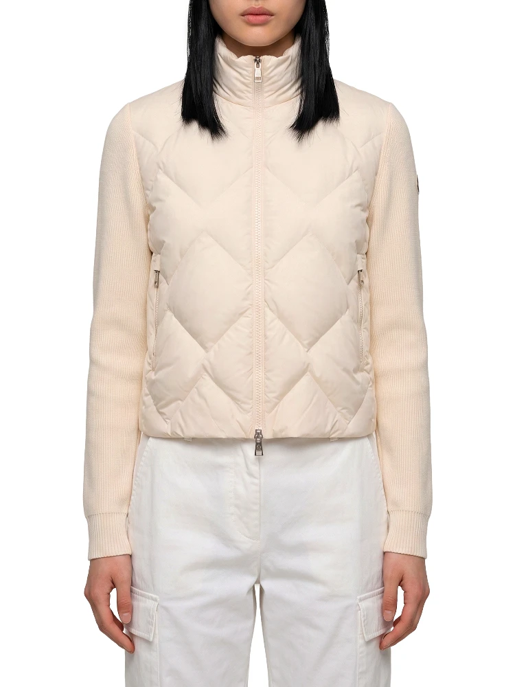 Padded wool and cashmere sweatshirt