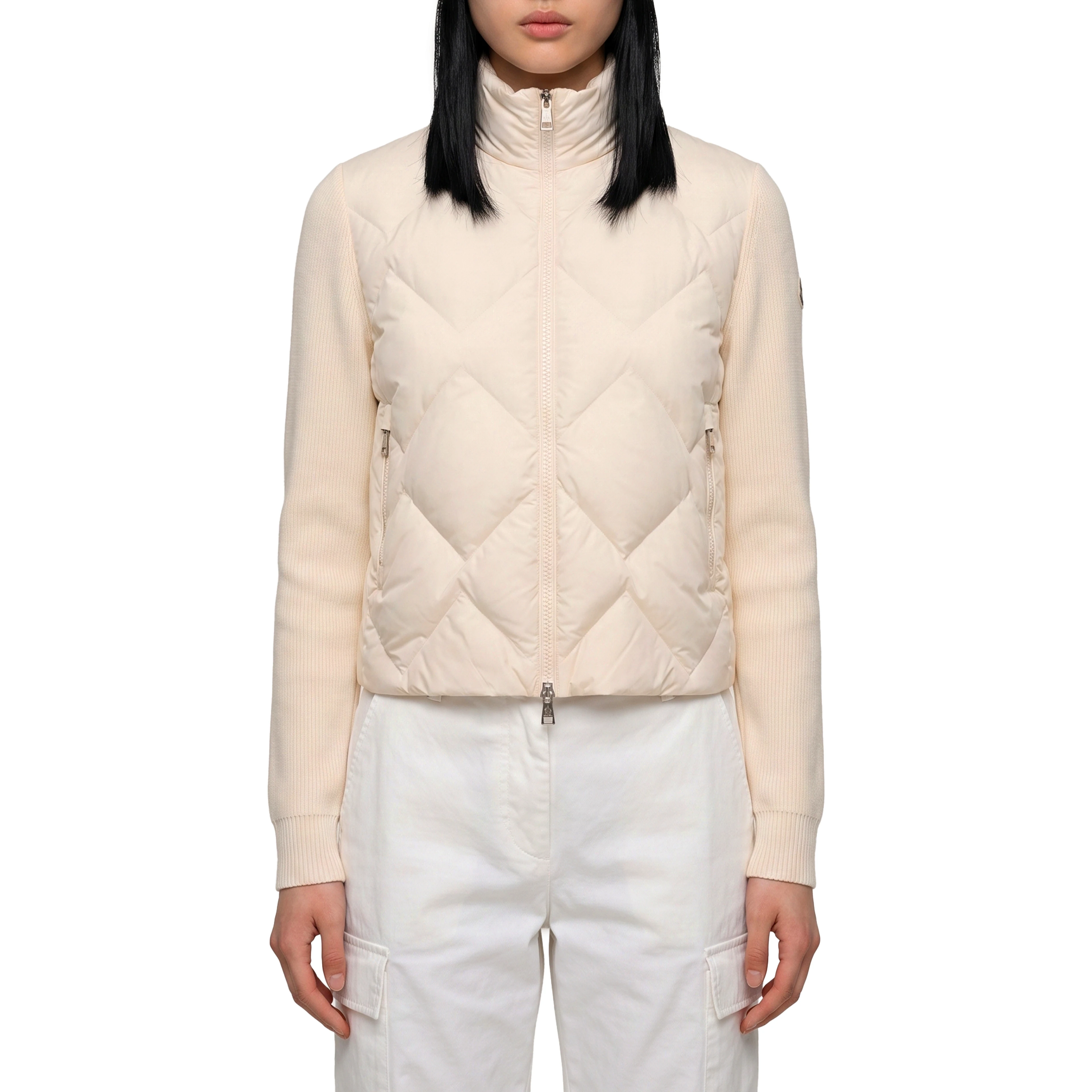 Padded wool and cashmere sweatshirt