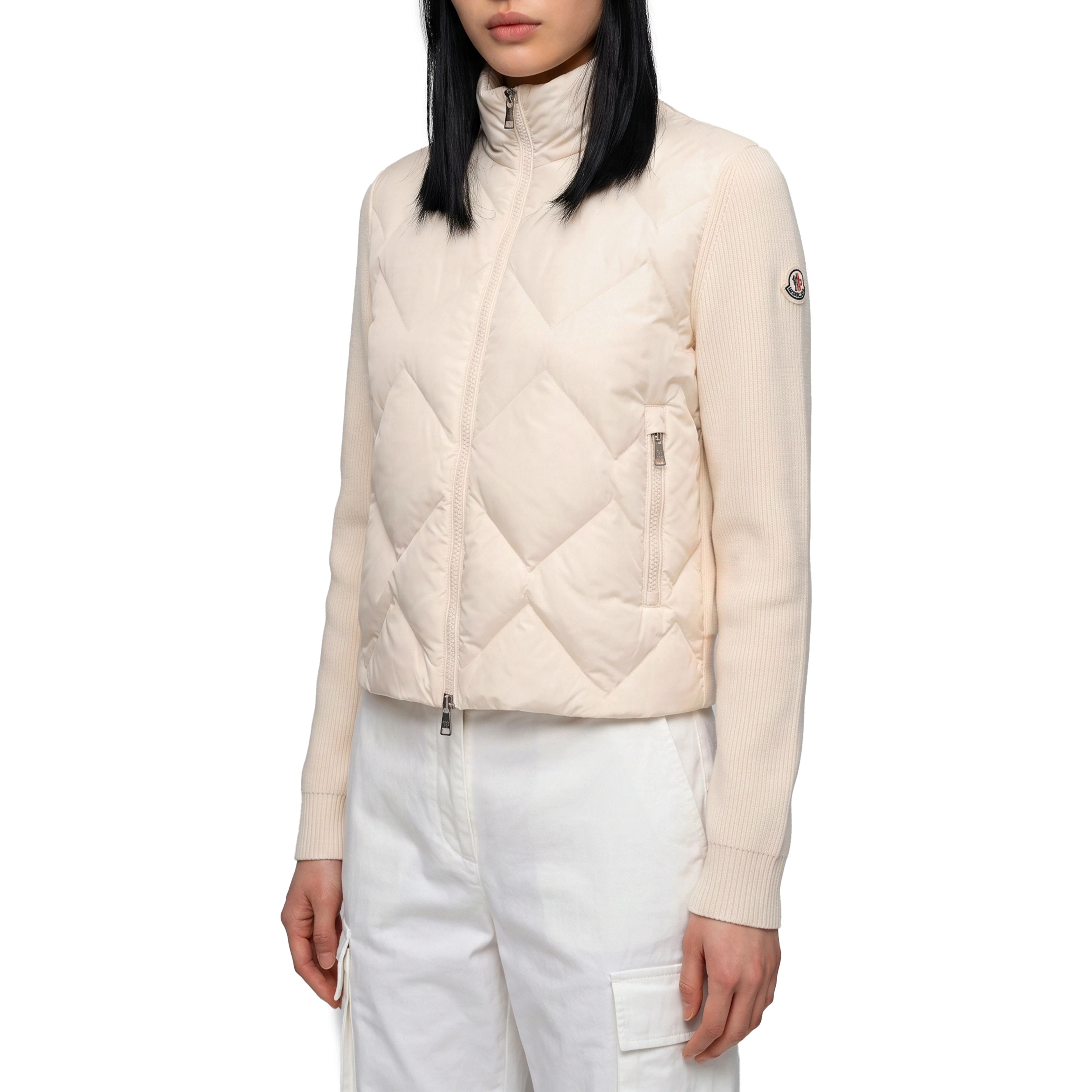 Padded wool and cashmere sweatshirt