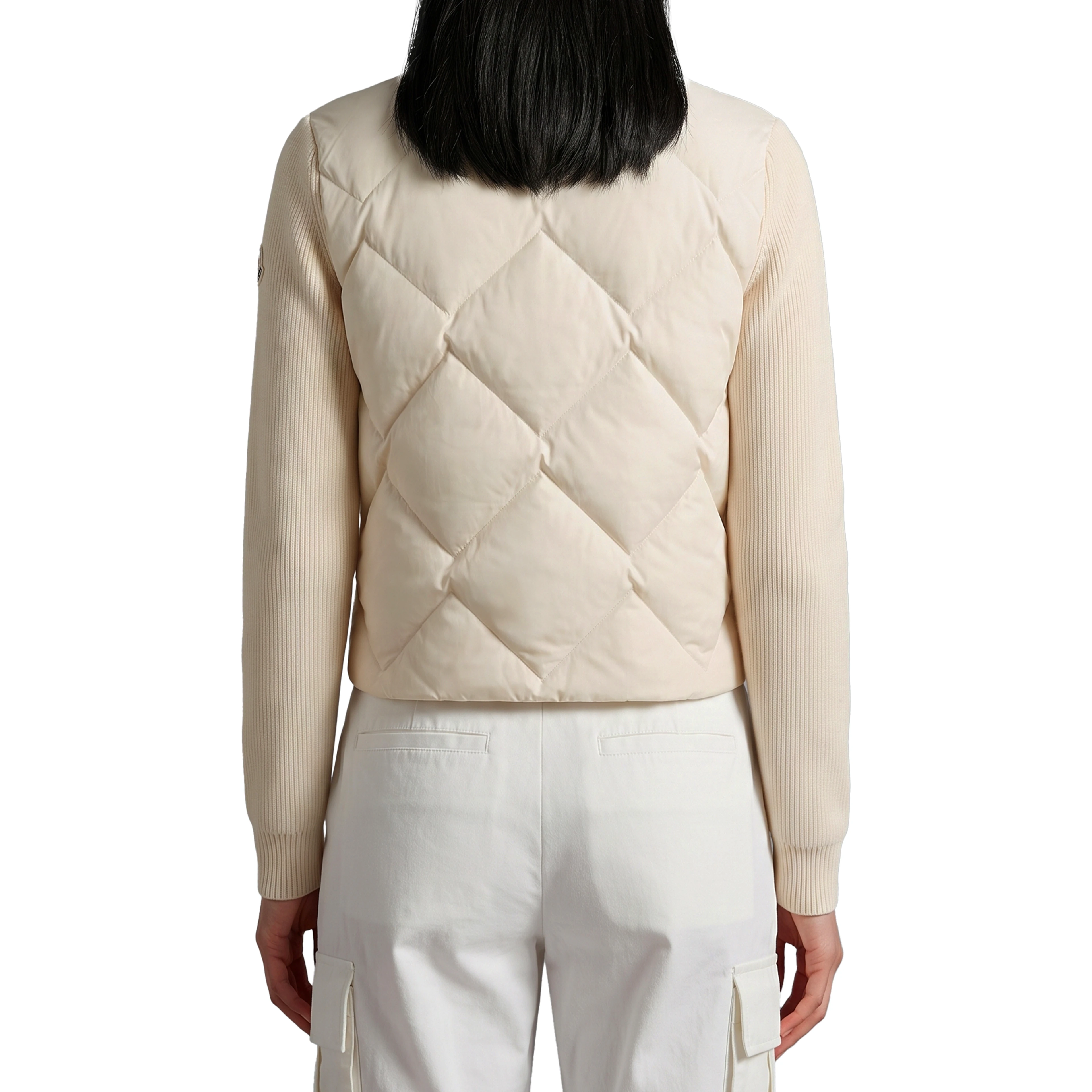 Padded wool and cashmere sweatshirt