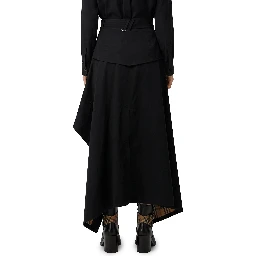 Asymmetric midi trench skirt