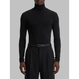 Stretch jersey turtleneck top