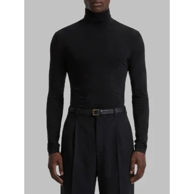 Stretch jersey turtleneck top