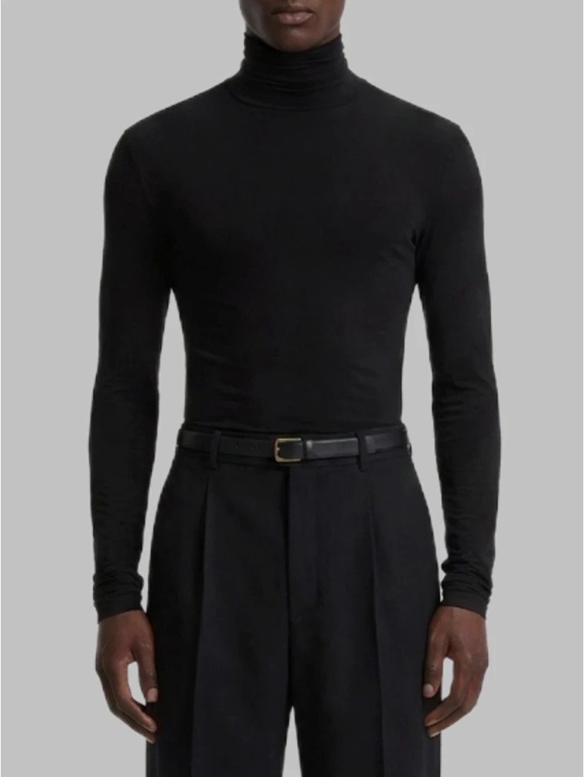 Stretch jersey turtleneck top