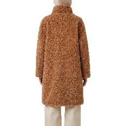Curly faux fur coat