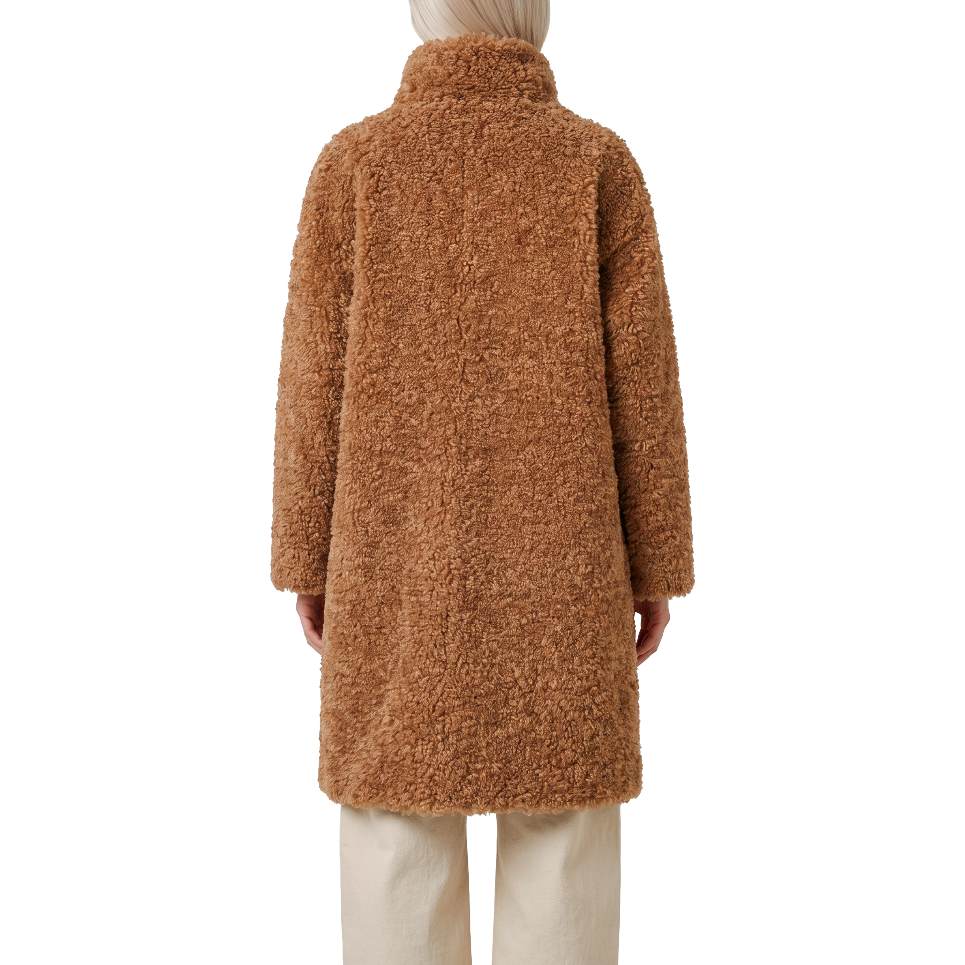 Curly faux fur coat