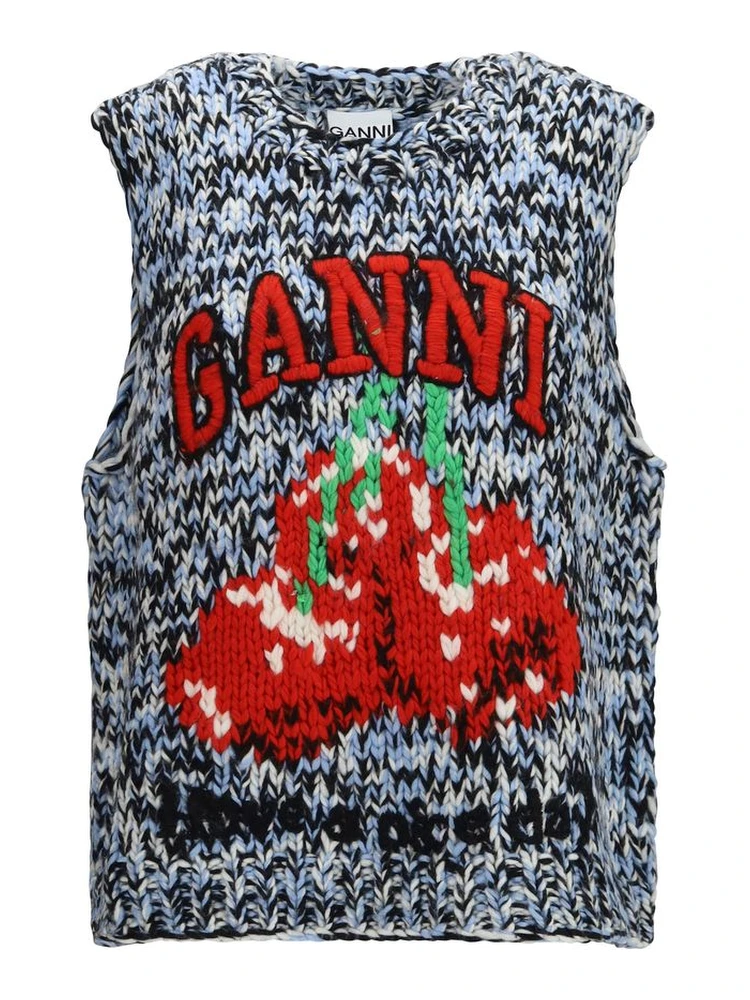 Multicolor Wool Oves Aries Sleeveles Sweater