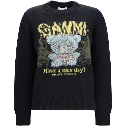 Black Recycled Wool Sweatshirt