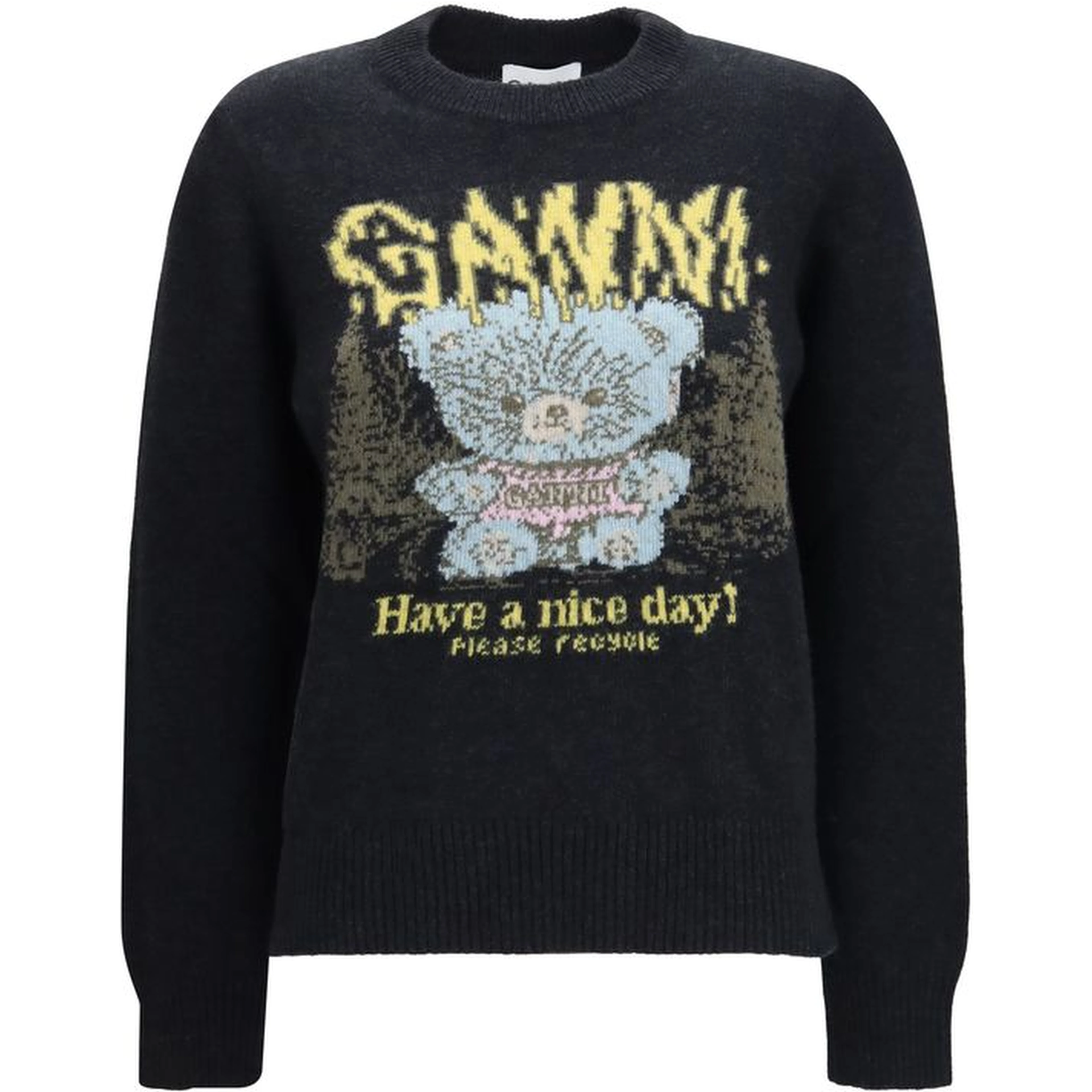 Black Recycled Wool Sweatshirt